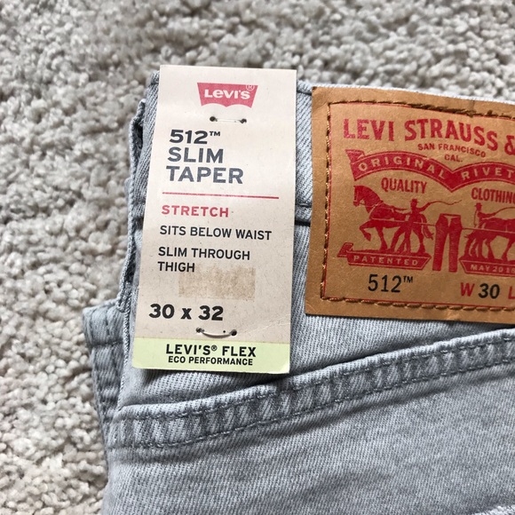 Levi’s 512 Slim Taper Flex Men’s Jeans [30x32] Midnight Plane Grey - Picture 7 of 9